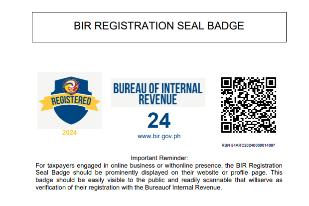 BIR Registration Seal Badge